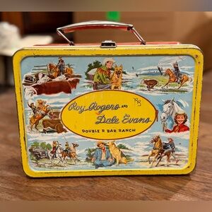 Vintage Roy Rogers Dale Evans 1950s Metal Lunch Box